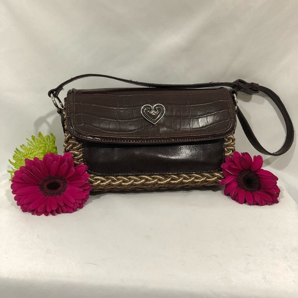 Coldwater Creek Straw Brown Faux Leather Med Size Hand Shoulder Bag - Picture 1 of 8